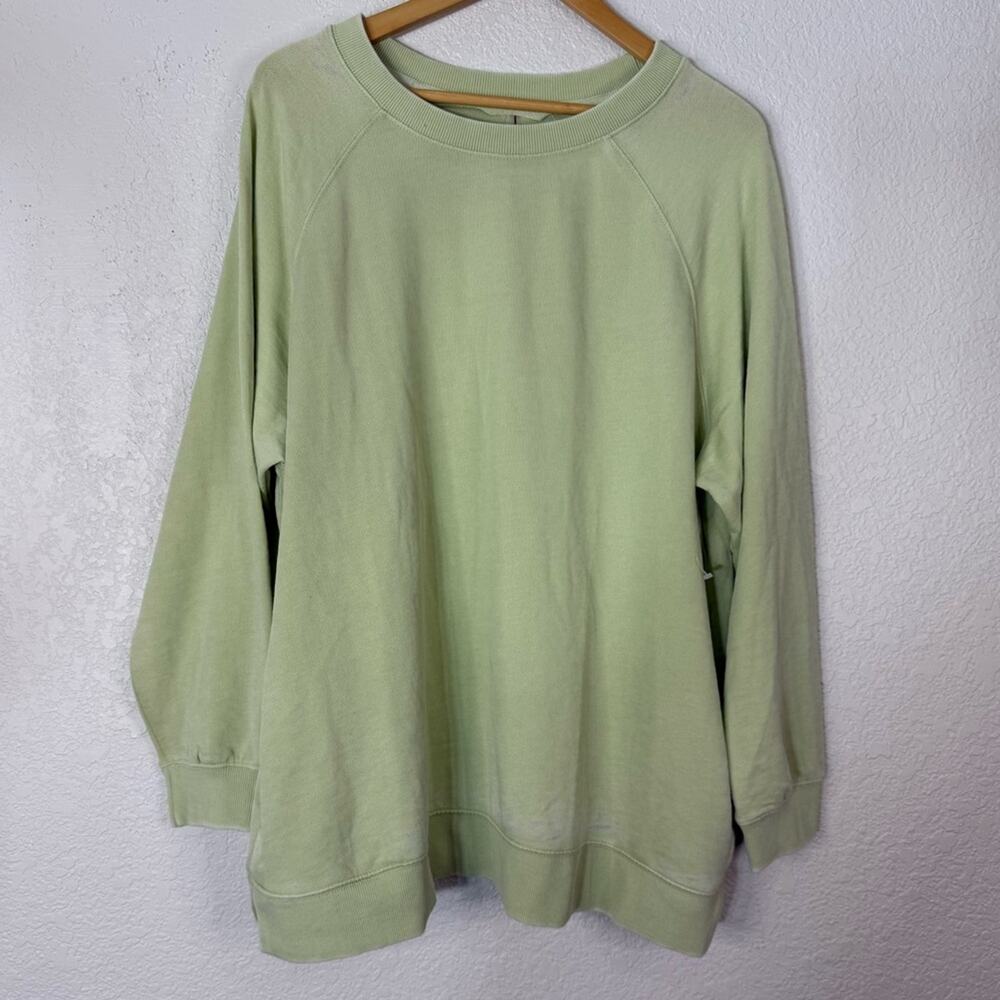 New Free People Movement Playbook Light Green Sweatshirt Pockets Boho Athlesiure